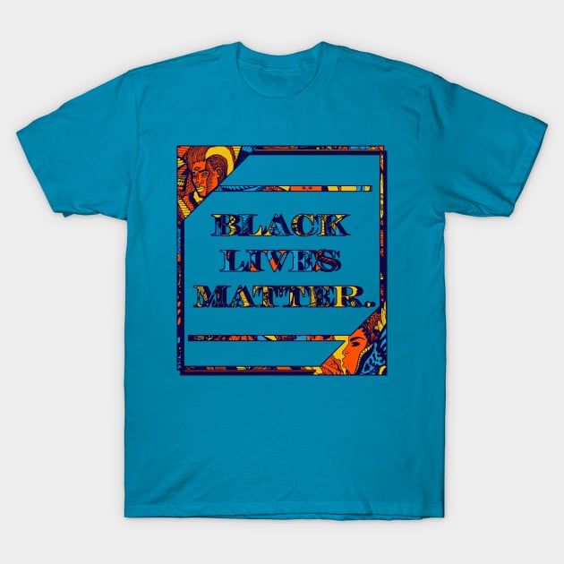 Orange Blue Black Lives Matter Period T-Shirt by kenallouis